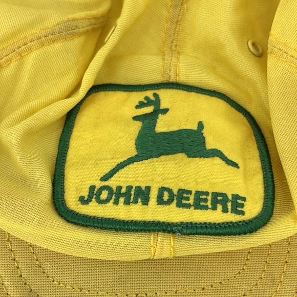 VTG JOHN DEERE Snapback Trucker Hat Patch Yellow Cap K-Products Made in USA - Picture 4 of 9